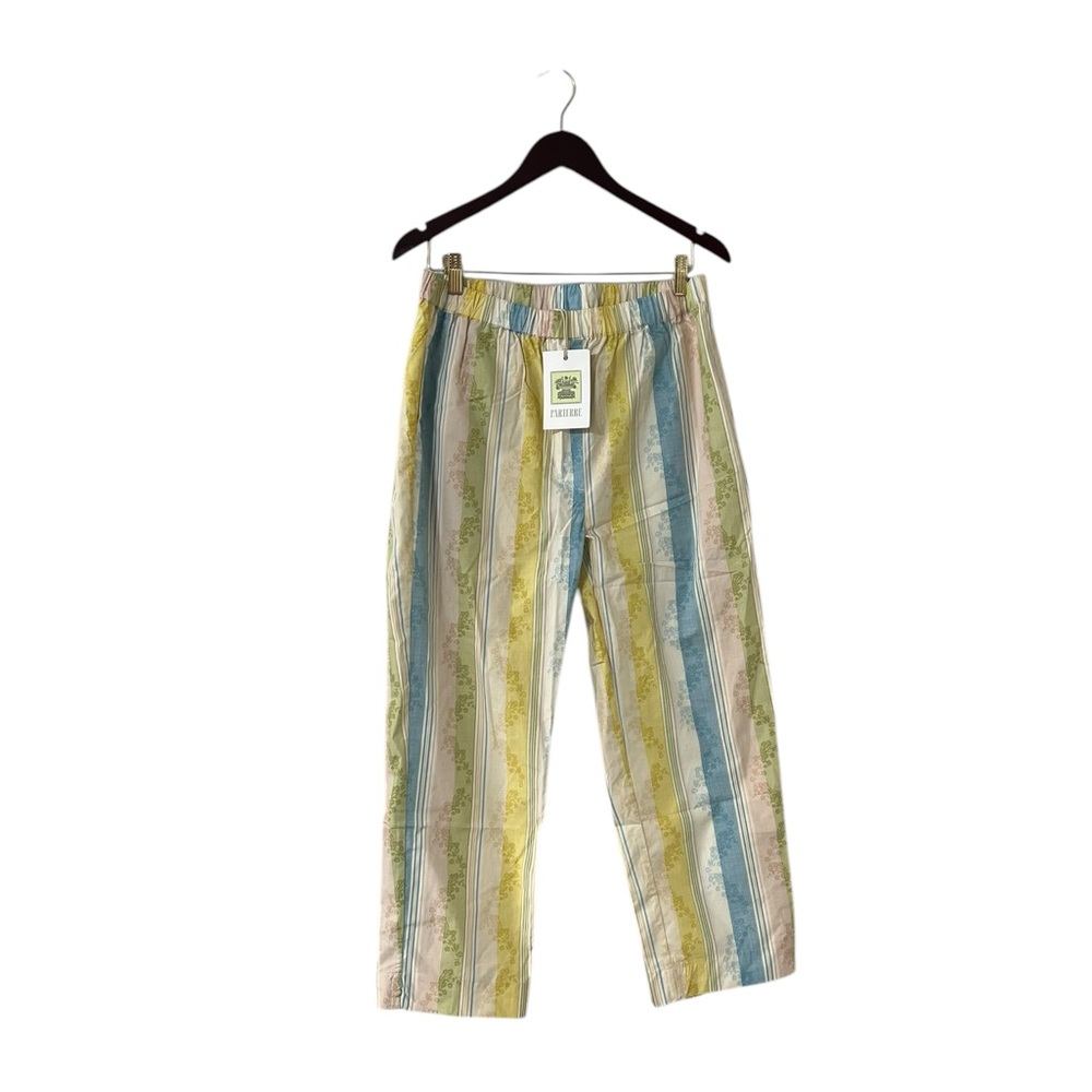 Nwt Parterre Primrose Floral Striped Cotton Green Yellow Blue Pajamas Pants — image 5 of 8
